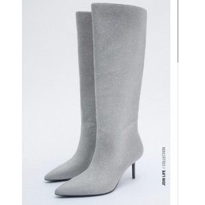 ⭐Host Pick⭐Zara sparkly pull on boots - NWT